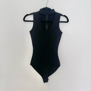 Black Mock Neck Bodysuit